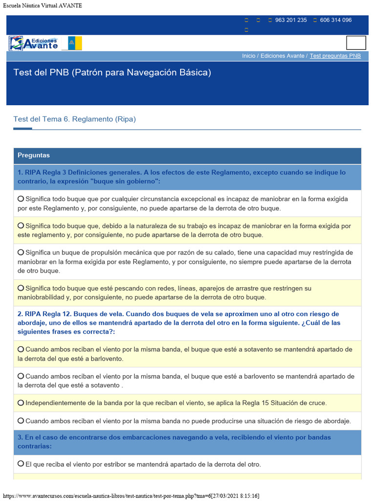 Ripa 1 | PDF | Barlovento y sotavento | Vela