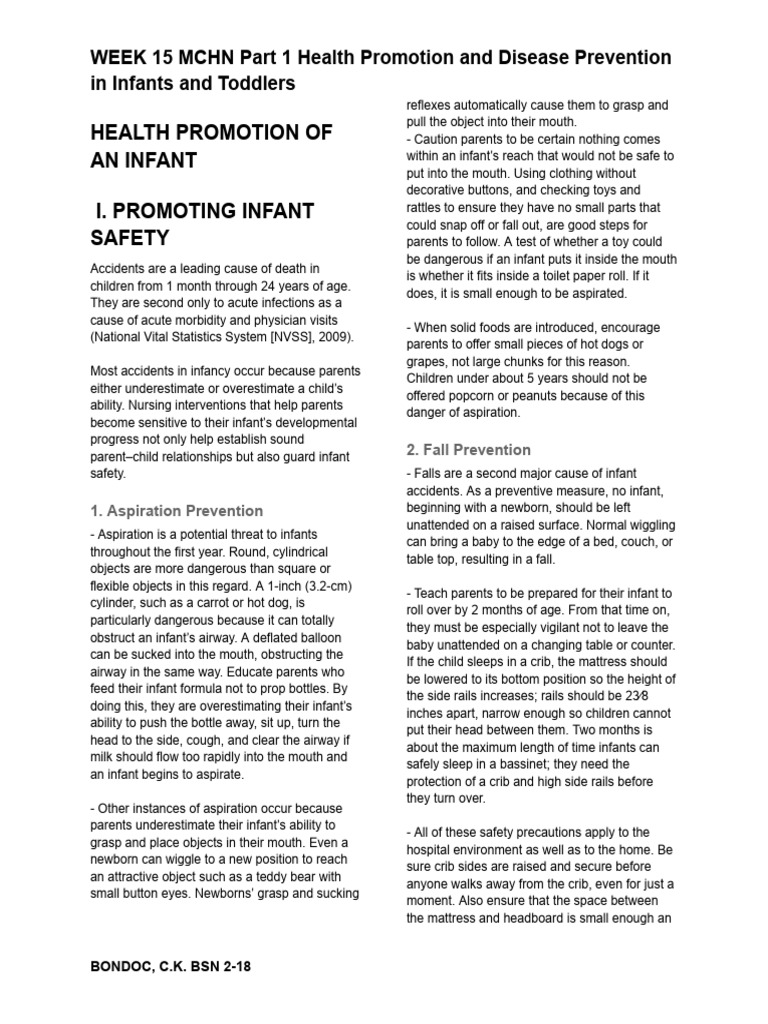 Week 15 MCHN Part 1 | PDF | Infants | Nutrition