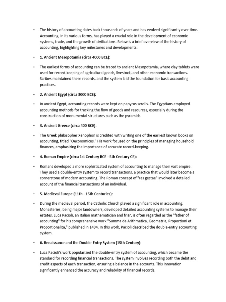 The History of Accounting PDF Accounting Debits And Credits