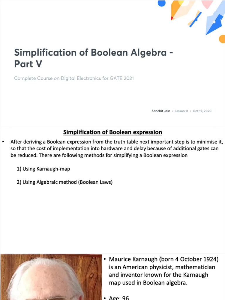 Lesson 11-Simplification of Boolean Algebra - Part V | PDF