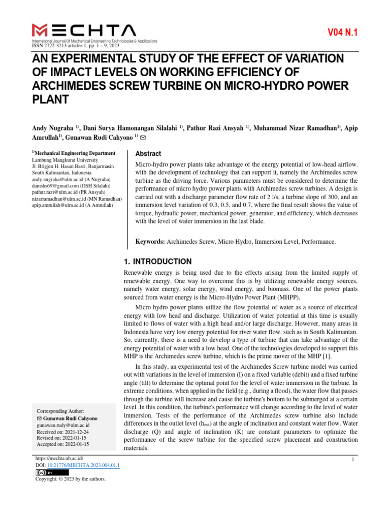 An experimental study of the effect of variation of impact levels on