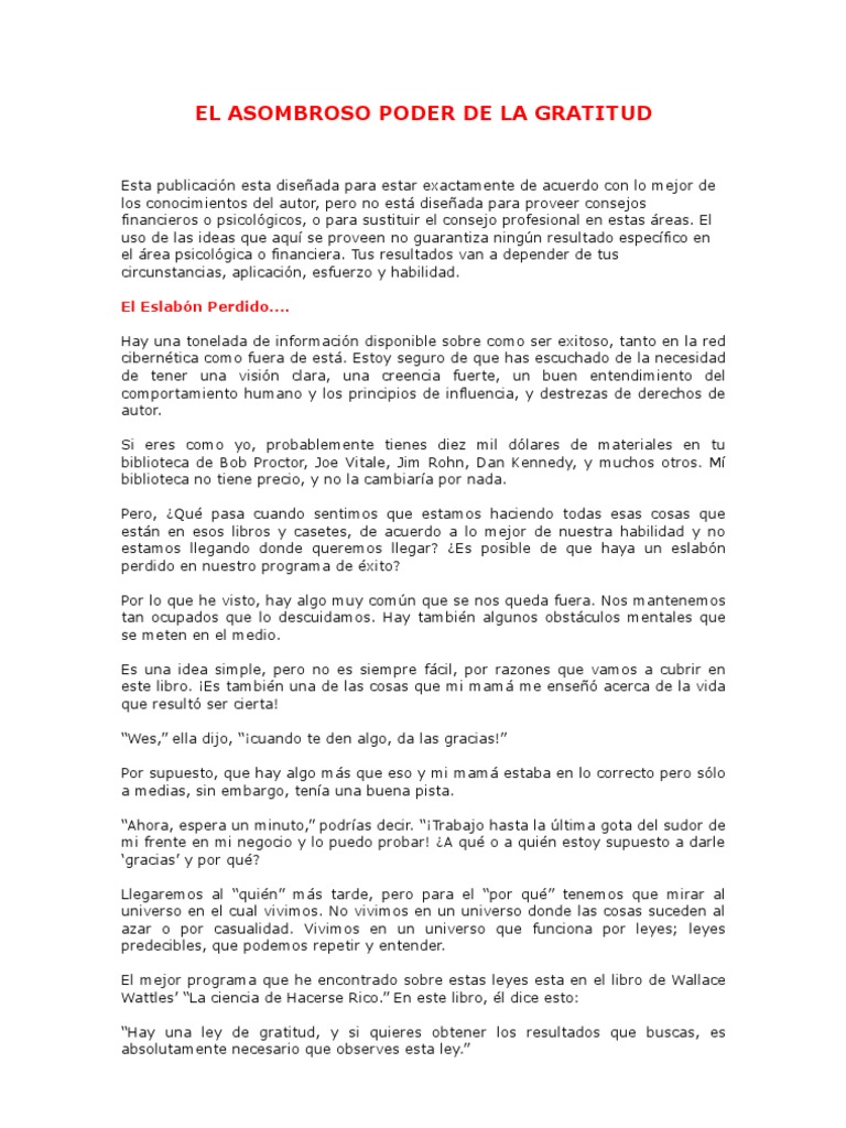 El Poder Transformador de la Gratitud | PDF | Gratitud | Felicidad