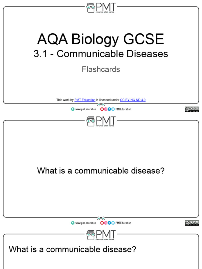 Flashcards - 3.1 Communicable Diseases - AQA Biology GCSE | PDF | Hiv ...