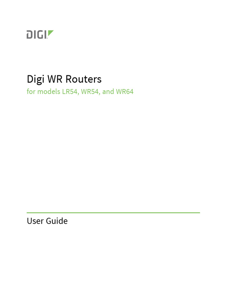 Digi WR Routers: User Guide | PDF | Ip Address | Radius