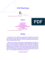 Is 531:psychology: Definitions Trends/Problems Information Seeking Behavior Psycinfo Popular Collections