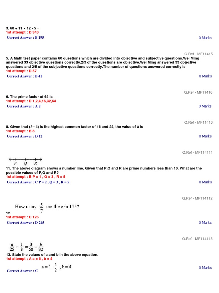 Math Test Error Analysis | PDF | Teaching Methods & Materials
