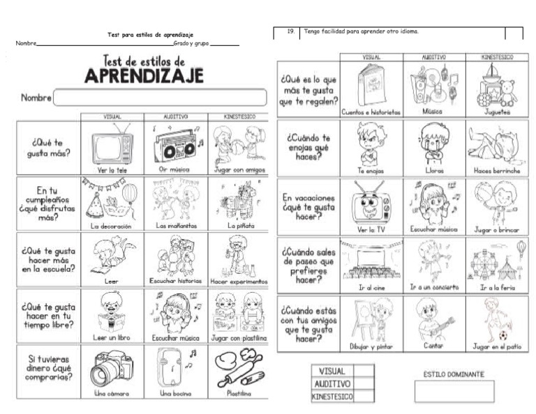 Test para Estilos de Aprendizaje | PDF