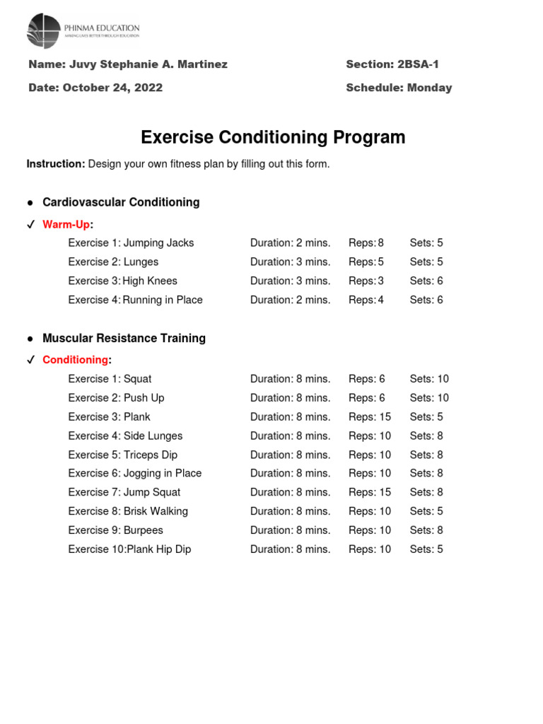 Revised Exercise Prescription PDF Weight Training Strength Training