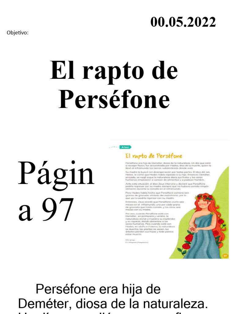 El rapto de Perséfone: mito y significado | PDF