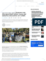 Denuncian Que Jóvenes Con Discapacidad Están Fuera Del Sistema Educativo en CABA