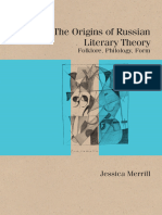 (Studies in Russian Literature and Theory) Jessica Merrill - The Origins of Russian Literary Theory - Folklore, Philology, Form-Northwestern University Press (2022)