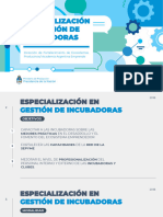 Especialización Gestión Incubadoras