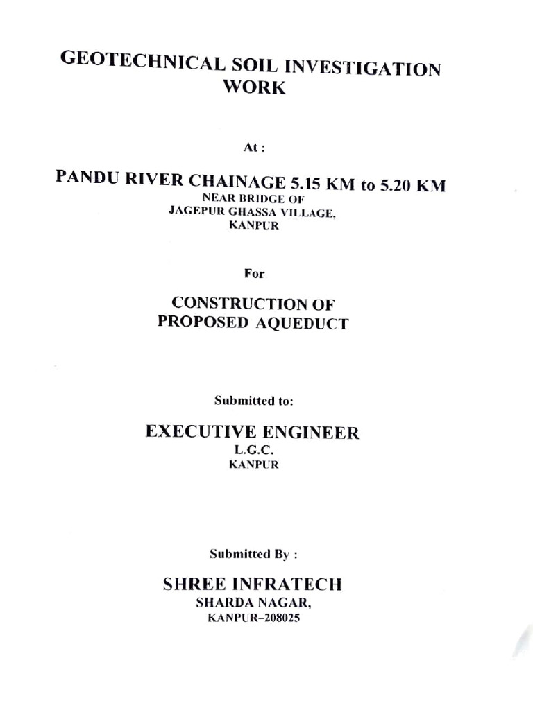 Geotechnical Soil Report for Aqueduct | PDF | Applied And ...
