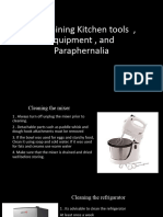 Maintaining Kitchen Tools, Equipment, and Paraphernalia