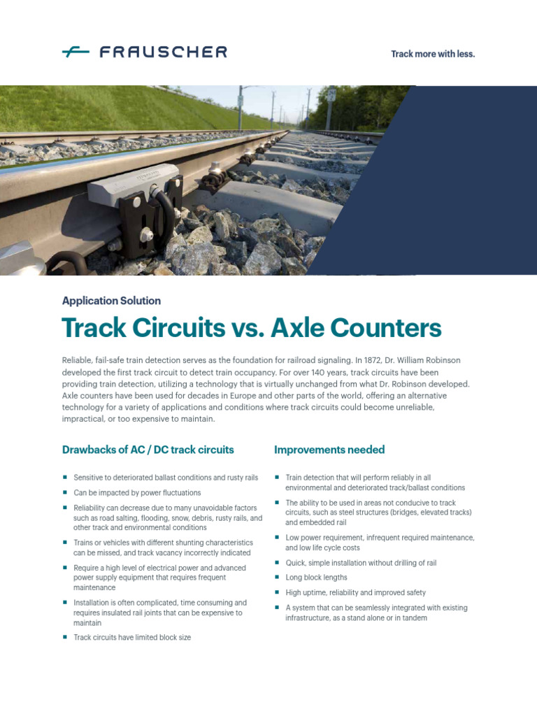 Axle Counters vs. Track Circuits | PDF | Electricity | Engineering
