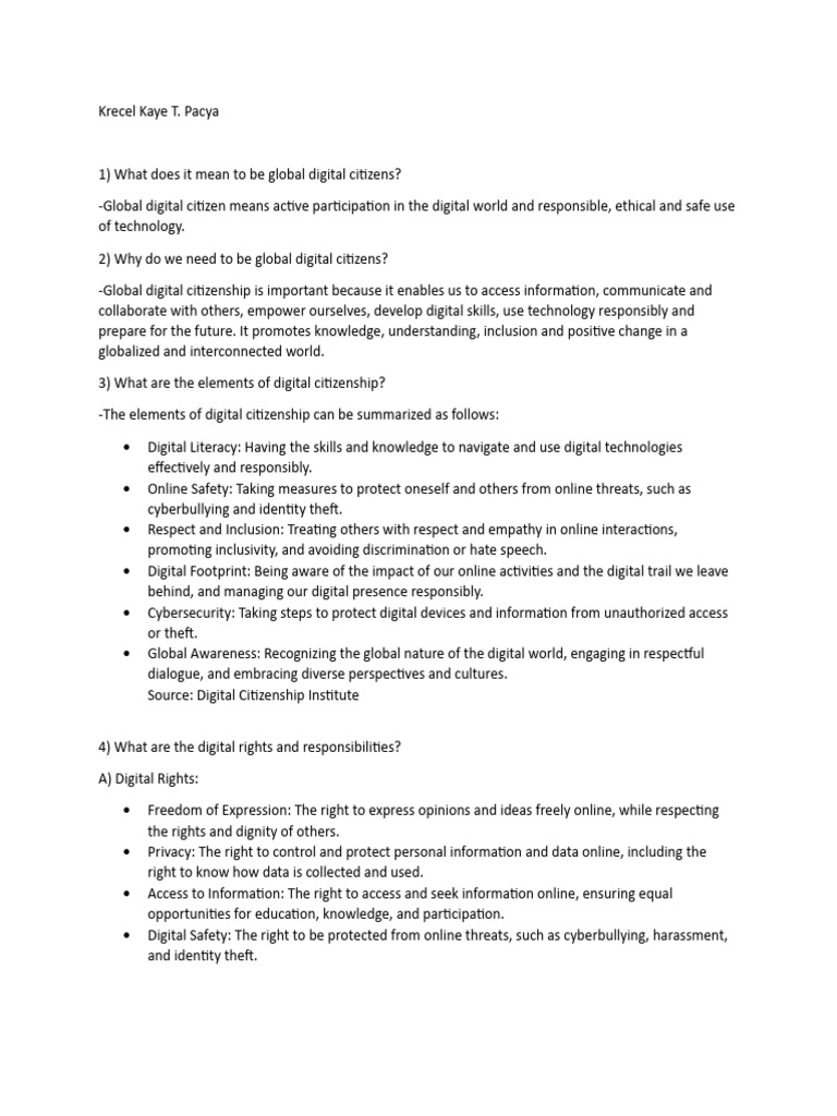 Global Digital Citizenship Essentials | PDF | Privacy | Communication