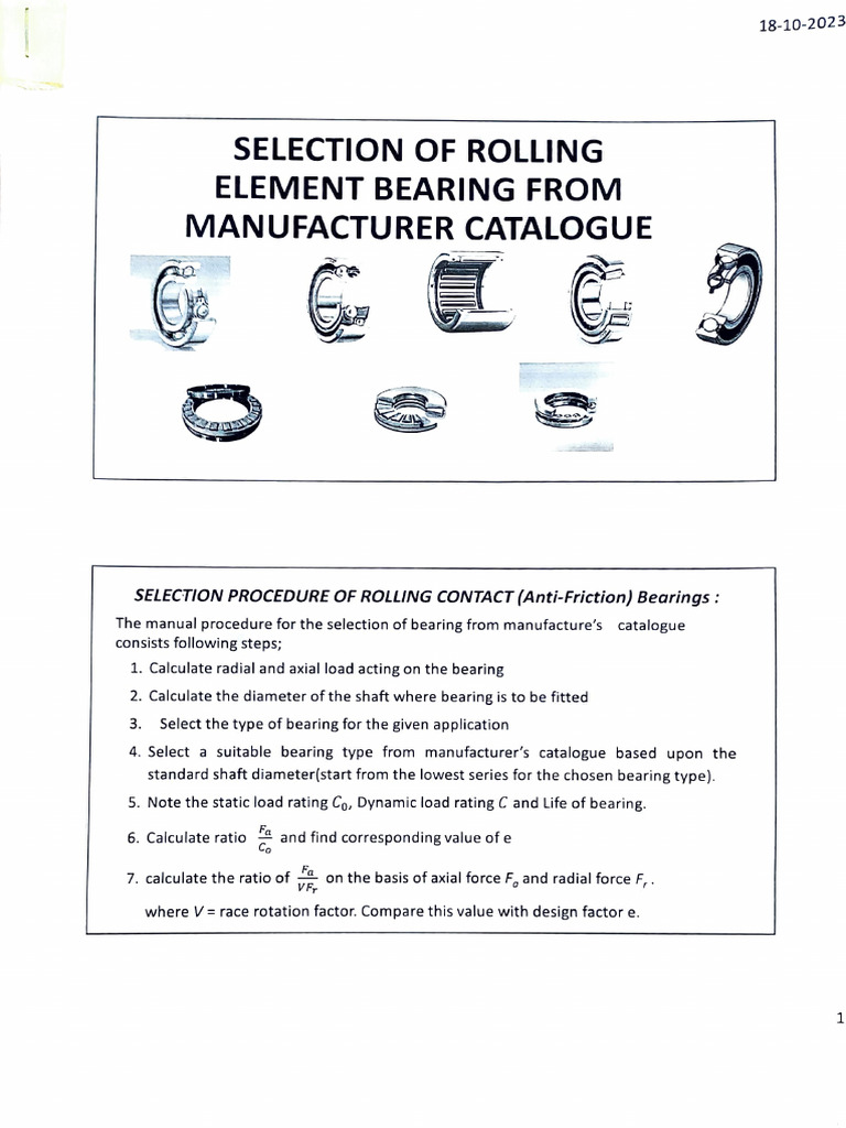 Roller Element Bearing Problem PDF Bearing (Mechanical) Materials