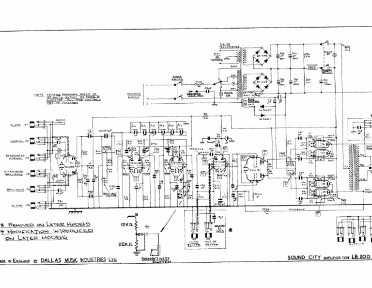Sound City 200 Plus Schematic Diagram | PDF