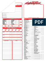 Cyberpunk Red Character Sheet