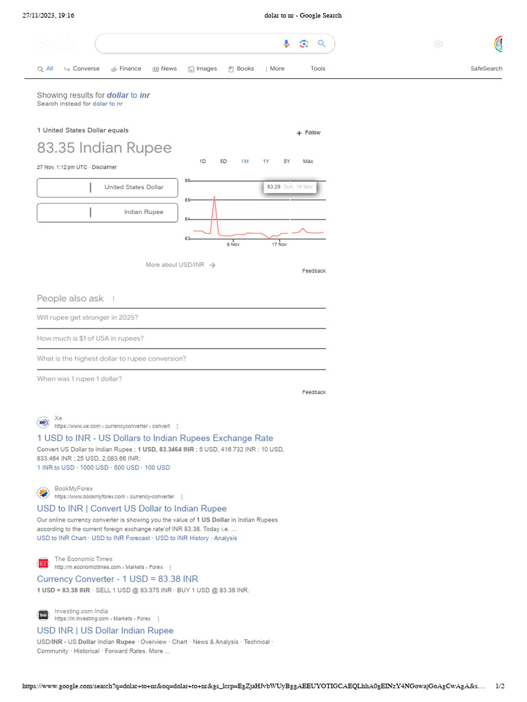 USD to INR Exchange Rates | PDF | United States Dollar | Exchange Rate