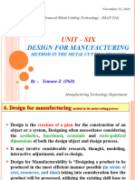 6 Unit Six Design For Manufacturing Method in The Metal Cutting