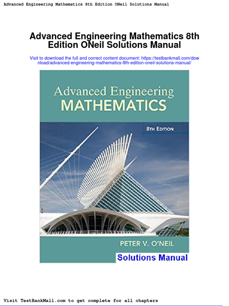 Advanced engineering mathematics 8th edition oneil solutions manual