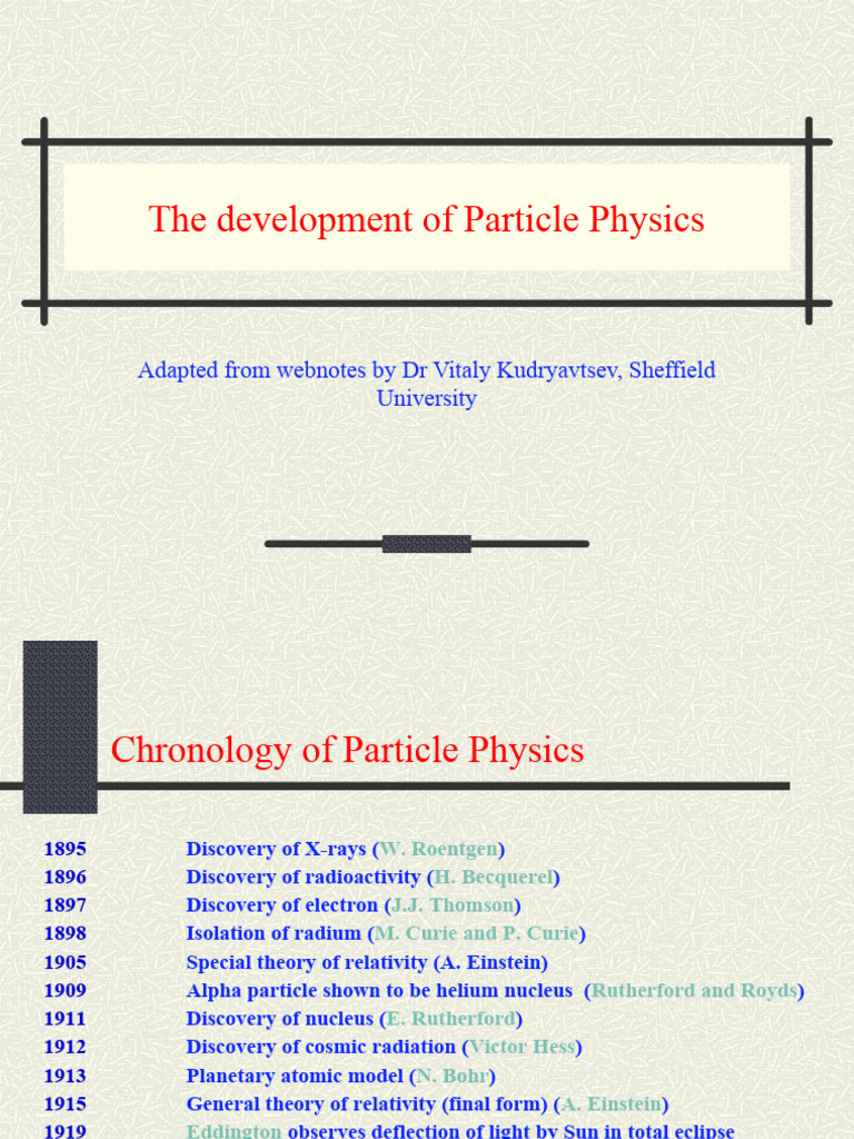 History of Particle Physics PDF Neutron Proton
