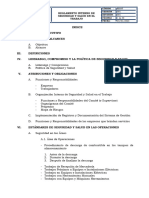 Reglamento Interno de Seguridad y Salud en El Trabajo - Contenido