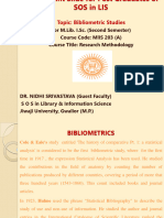 M.lib.I.sc. Library & Information Science On Bibliometrics
