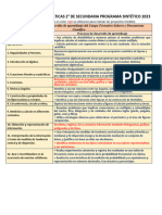 Dosificación Matemáticas 2°