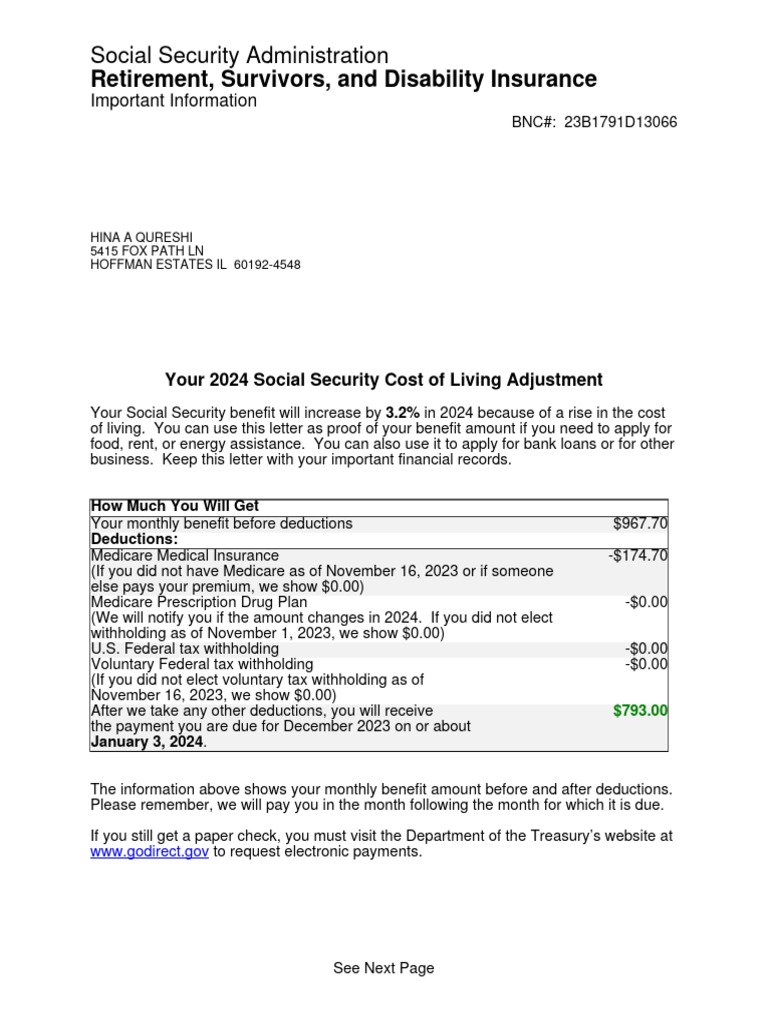 Your 2024 Social Security Cost of Living Increase PDF Cost Of