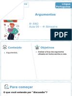 LP-8° Ano Língua Portuguesa - Aula 9 Argumentos