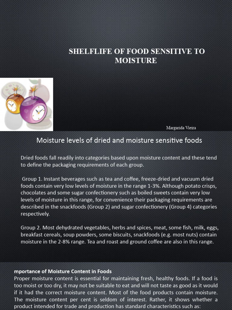 Moisture Content and Food Shelf Life | PDF | Humidity | Adsorption