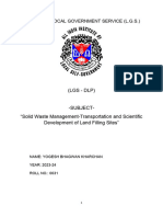 Solid Waste Management-Transportation and Scientific Development of Land Filling Sites