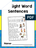 Original Sight Word Sentences 