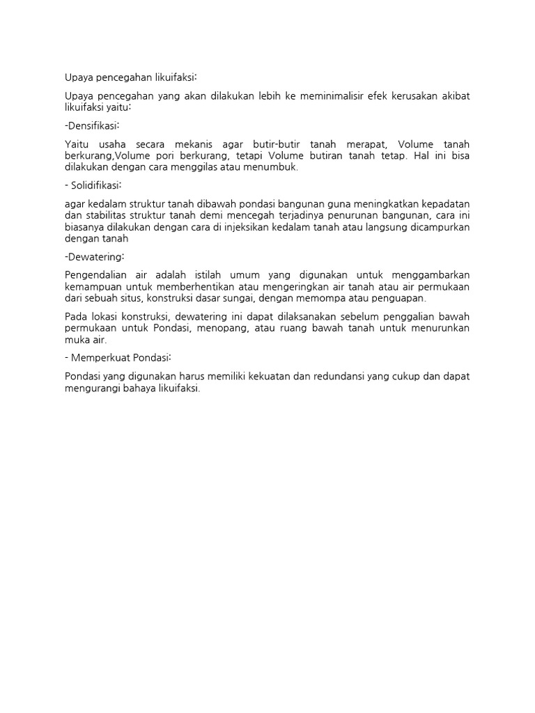 Upaya Likuifaksi | PDF | Sains & Matematika