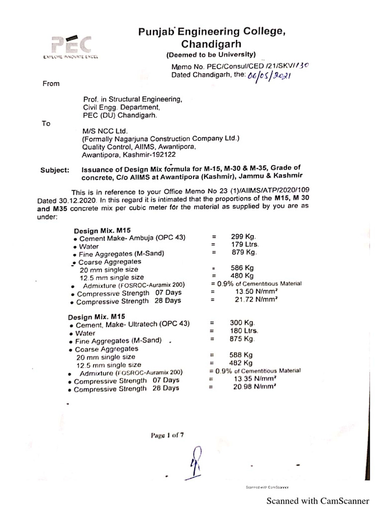 Concrete Design Mix M35 PDF