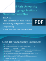 Pre-Intermediate ELCA 102 - Units 10-11-12-13 Voc and Gram - Azza