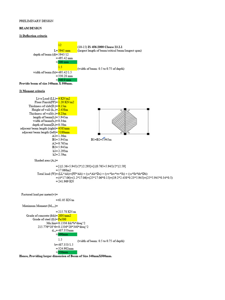 Preliminary Design (Beam and Column) | PDF | Beam (Structure ...