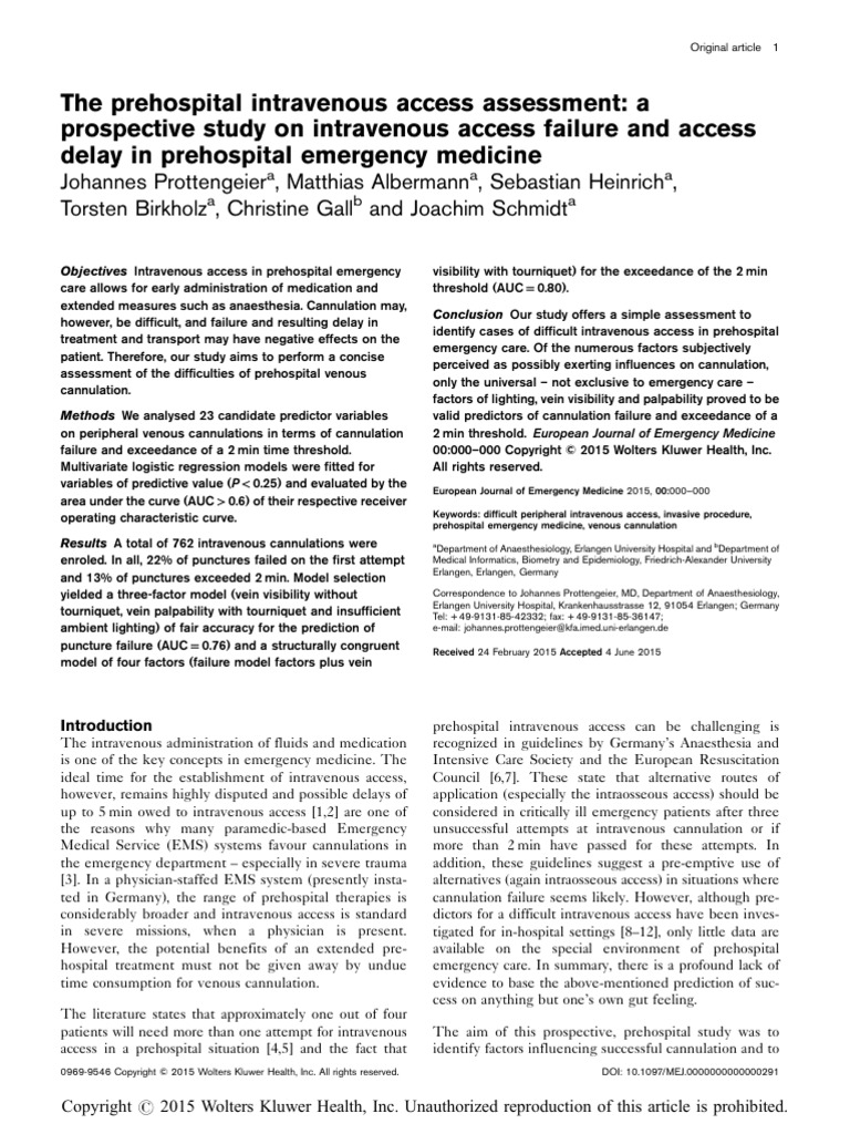 Avoiding Common Prehospital Errors