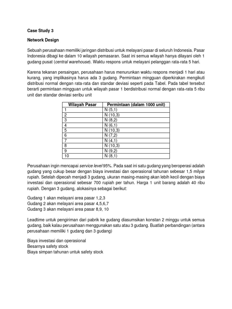 Desain Jaringan Distribusi Tiga Gudang | PDF
