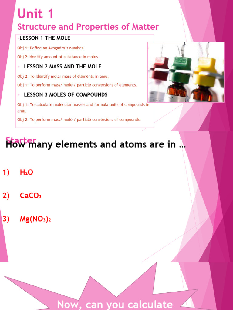 Lesson 1 2 and 3 pdf mole unit physical sciences
