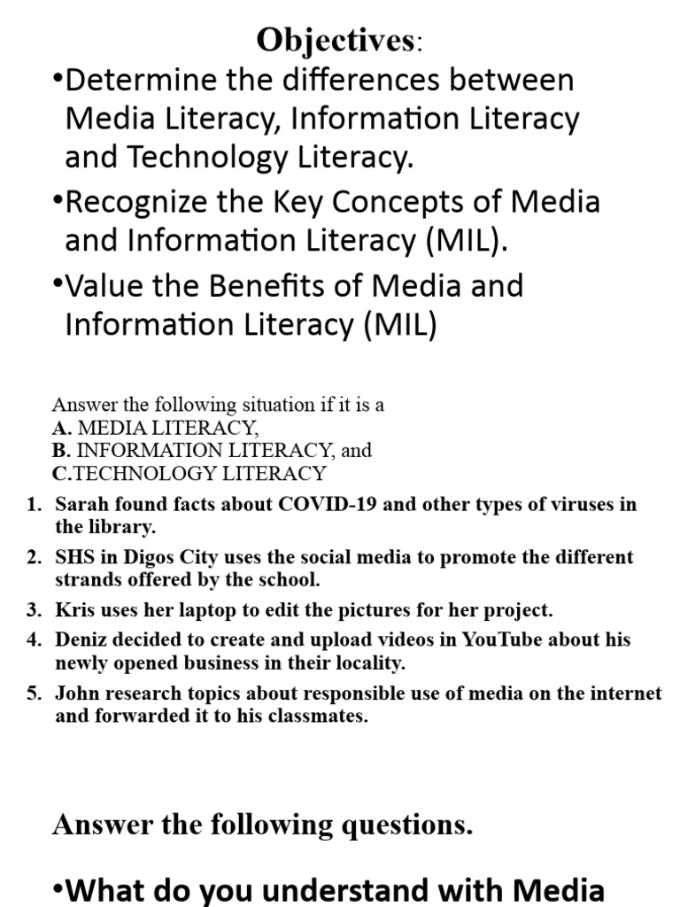 Q1W3 Key Concepts and Benefits of MIL PDF Information Literacy