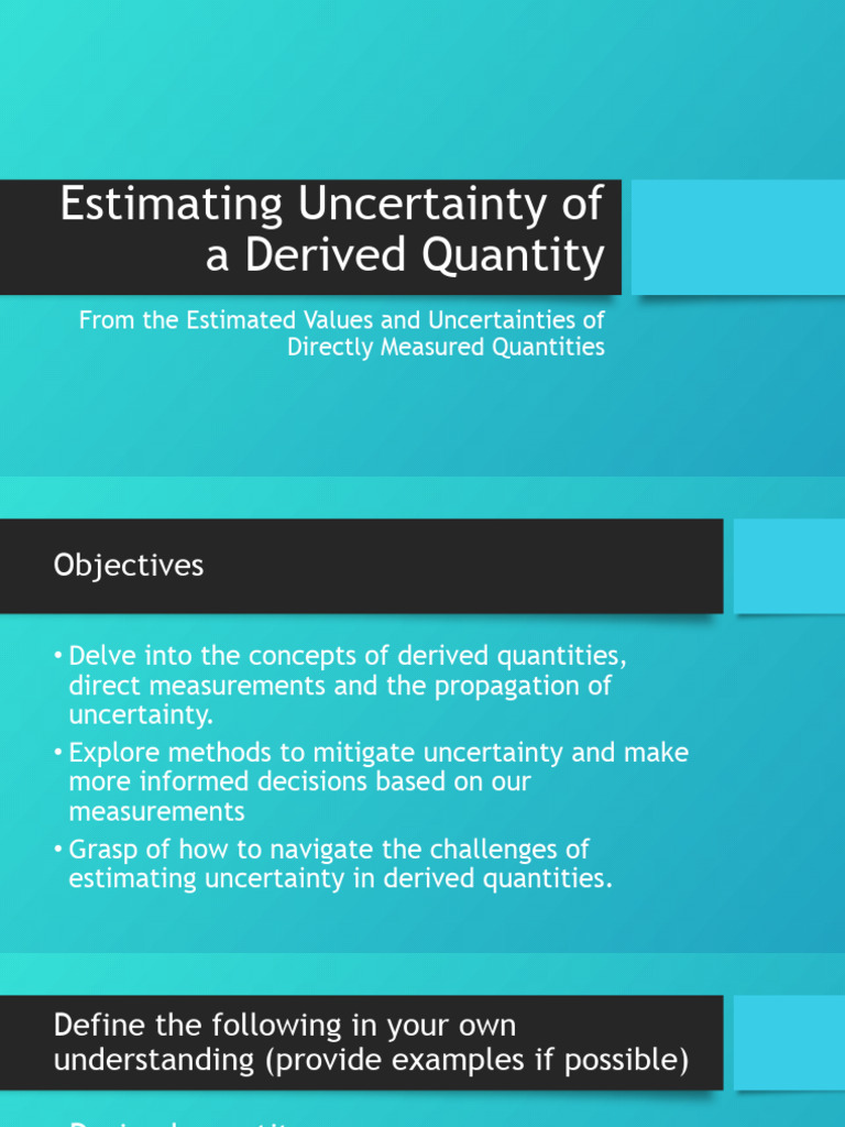 Estimating Uncertainty in Derived Quantities | PDF | Uncertainty ...