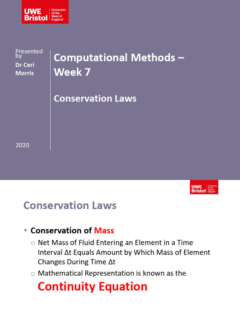 Conservation Laws in Fluid Dynamics | PDF | Fluid Dynamics | Navier ...
