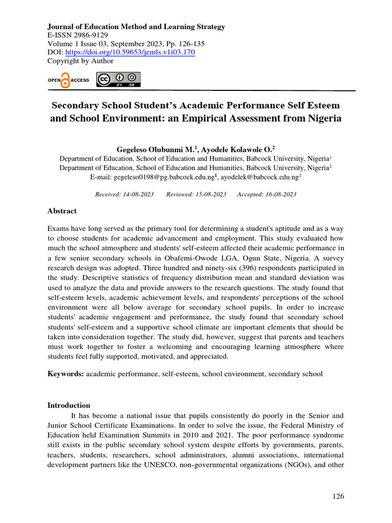 03 Secondary School Student's Academic Performance Self Esteem and ...