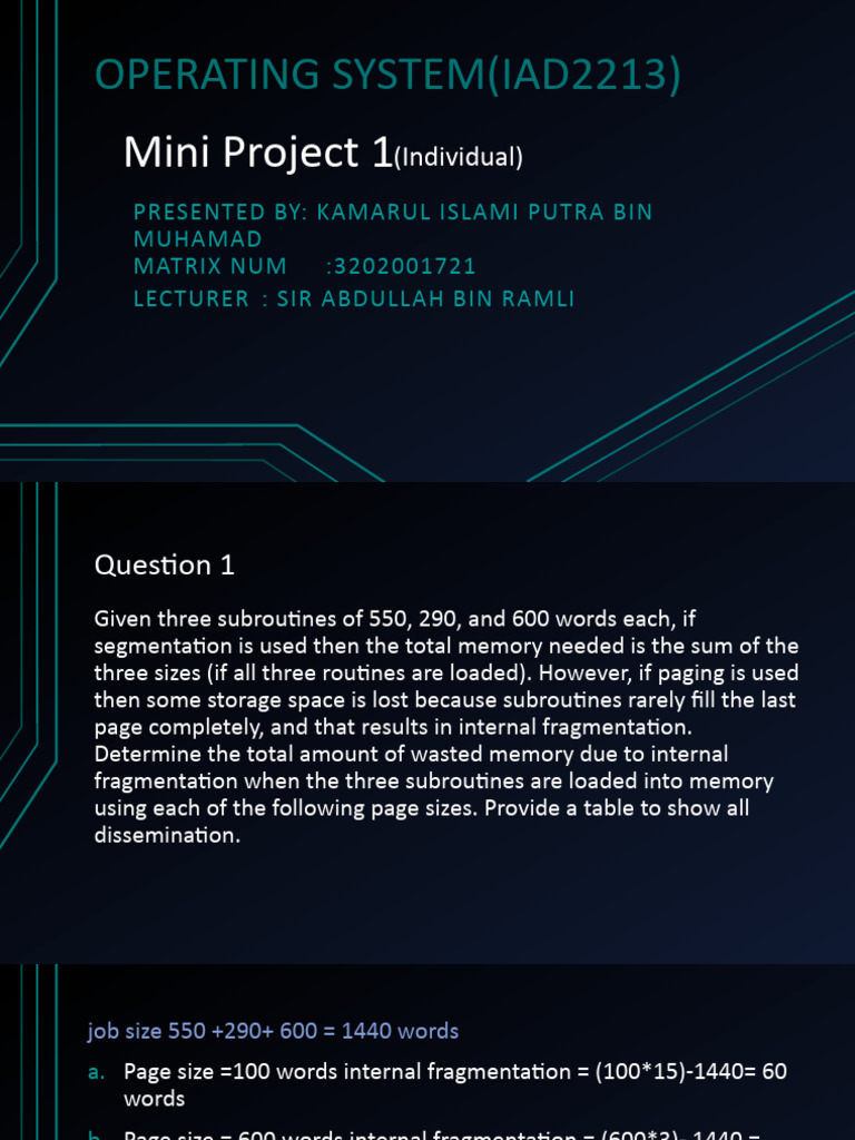 Mini Project 1 OS | PDF