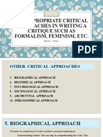 Appropriate Critical Approaches in Writing A Critique Part 2