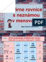 Rovnice S Neznámou V Menovateli