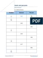 WORKSHEET Grade-6-Fractions-Decimals-Percents-C